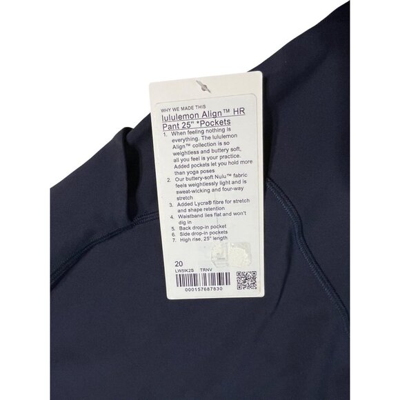 Lululemon Align High-Rise 25" Leggings W/ Pockets True Navy Size 20 Buttery Soft - Picture 3 of 3